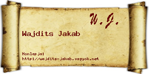 Wajdits Jakab névjegykártya